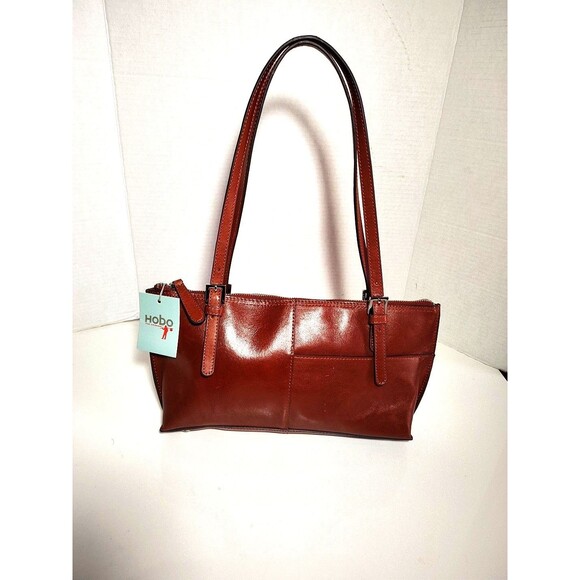 Hobo International Angelica Small Auburn Brown Leather Satchel - Picture 2 of 16